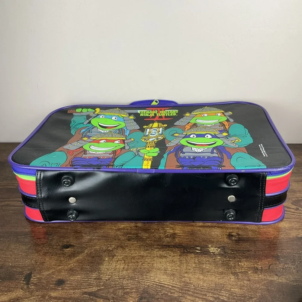 Teenage Mutant Ninja Turtles III Vintage Colorblock Suitcase Luggage Bag 1993‎